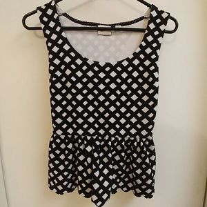 Cute Anthro Postmark Scalloped Peplum Top